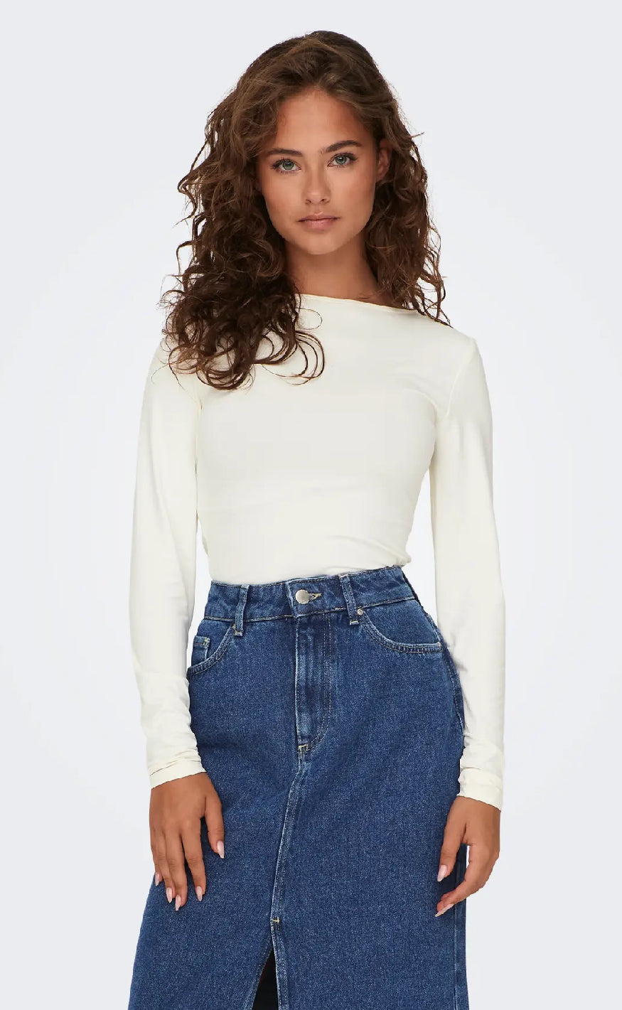 ONLY Bluse - Ea 2 Ways Deep Neck - Cloud Dancer
