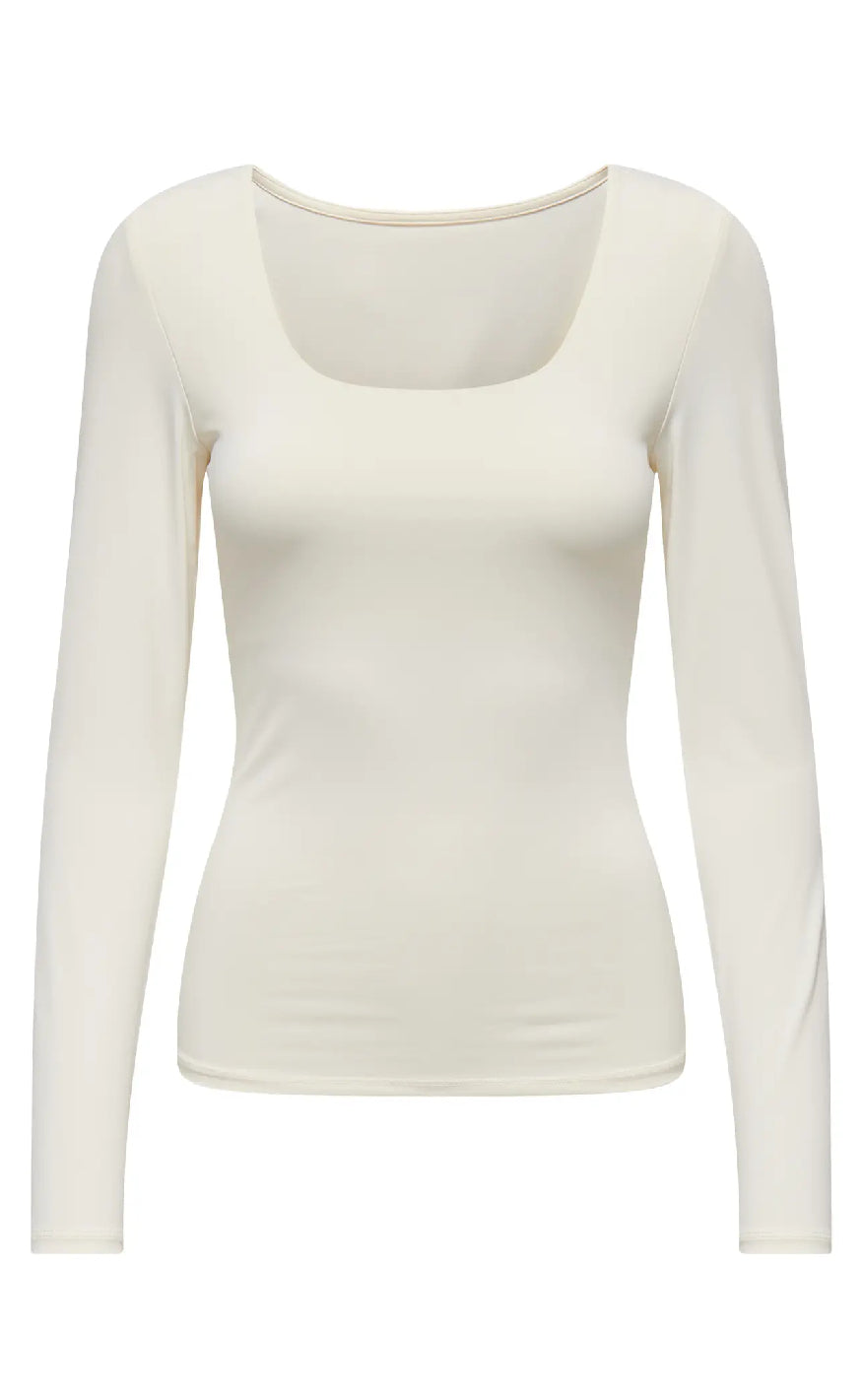 ONLY Bluse - Ea 2 Ways Deep Neck - Cloud Dancer