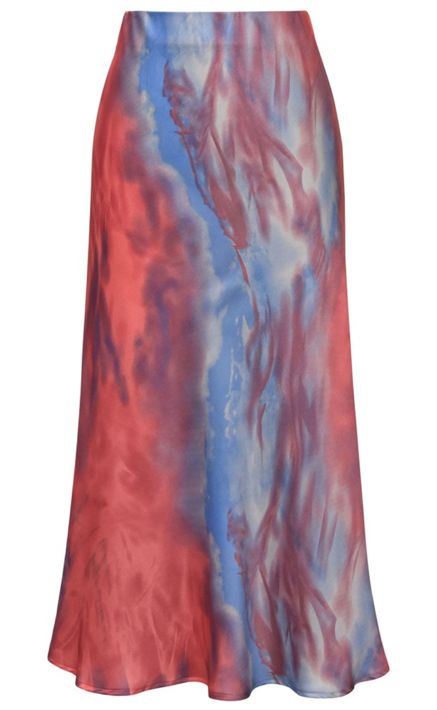 A-View Skjørt - Carry - Coral/Blue