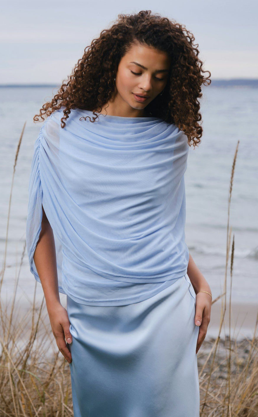 Neo Noir Topp - Cottuna Drapy - Light Blue