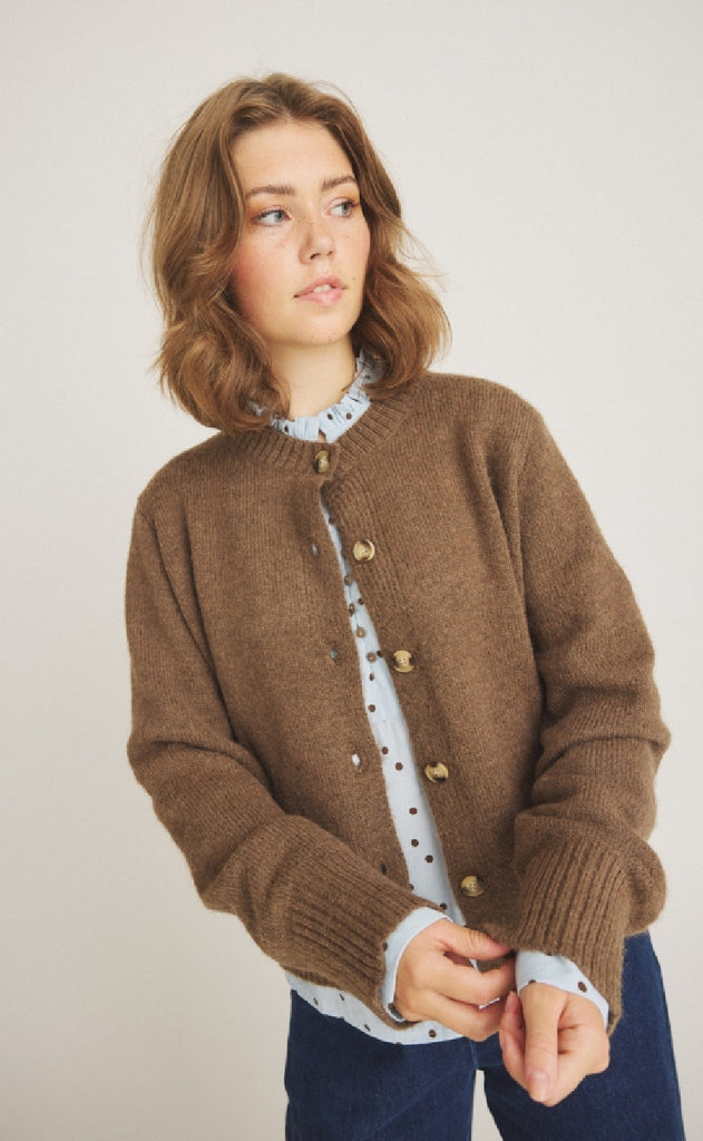 Luxzuz Cardigan - Elida - Cocoa Brown