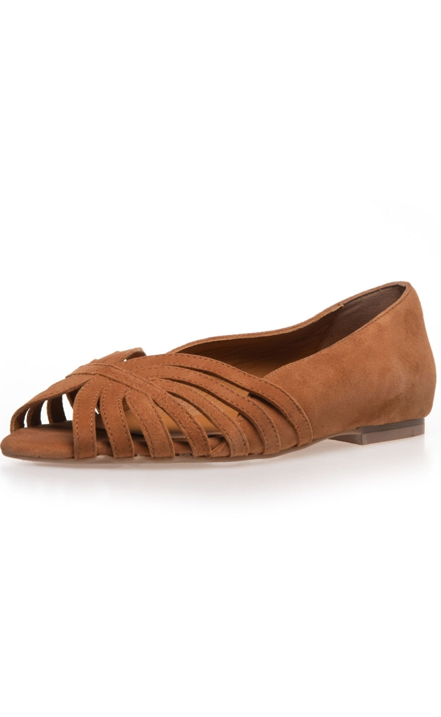 Copenhagen Shoes Ballerinaer - Passionate Suede - Cognac