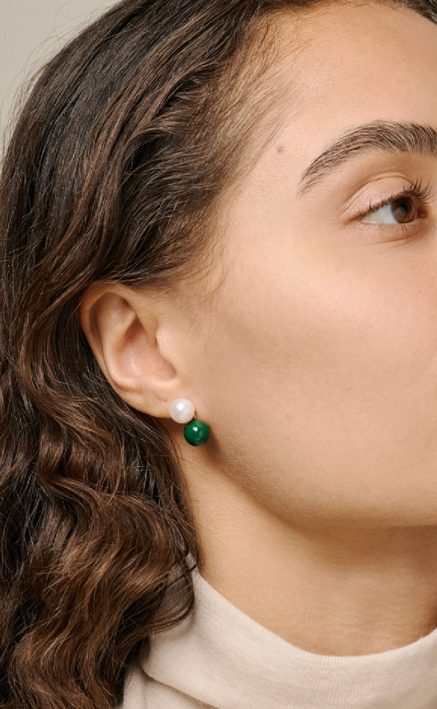 ENAMEL Copenhagen Øreringer - Columbia - Petrol Green