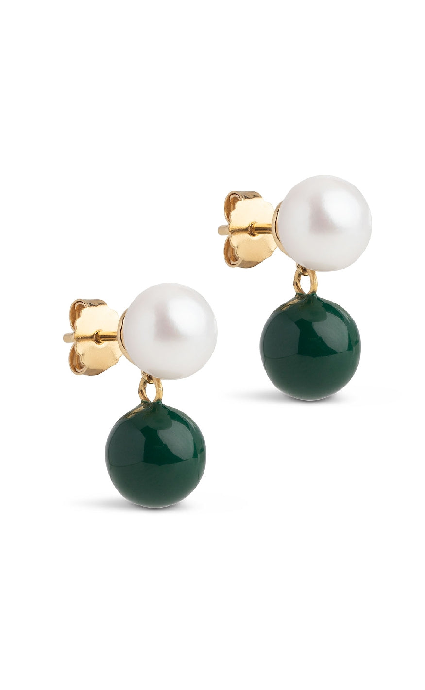 ENAMEL Copenhagen Øreringer - Columbia - Petrol Green