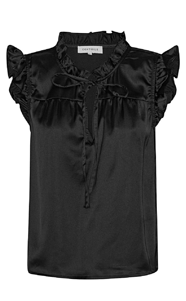 Continue Bluse - Lilly Satin - Black