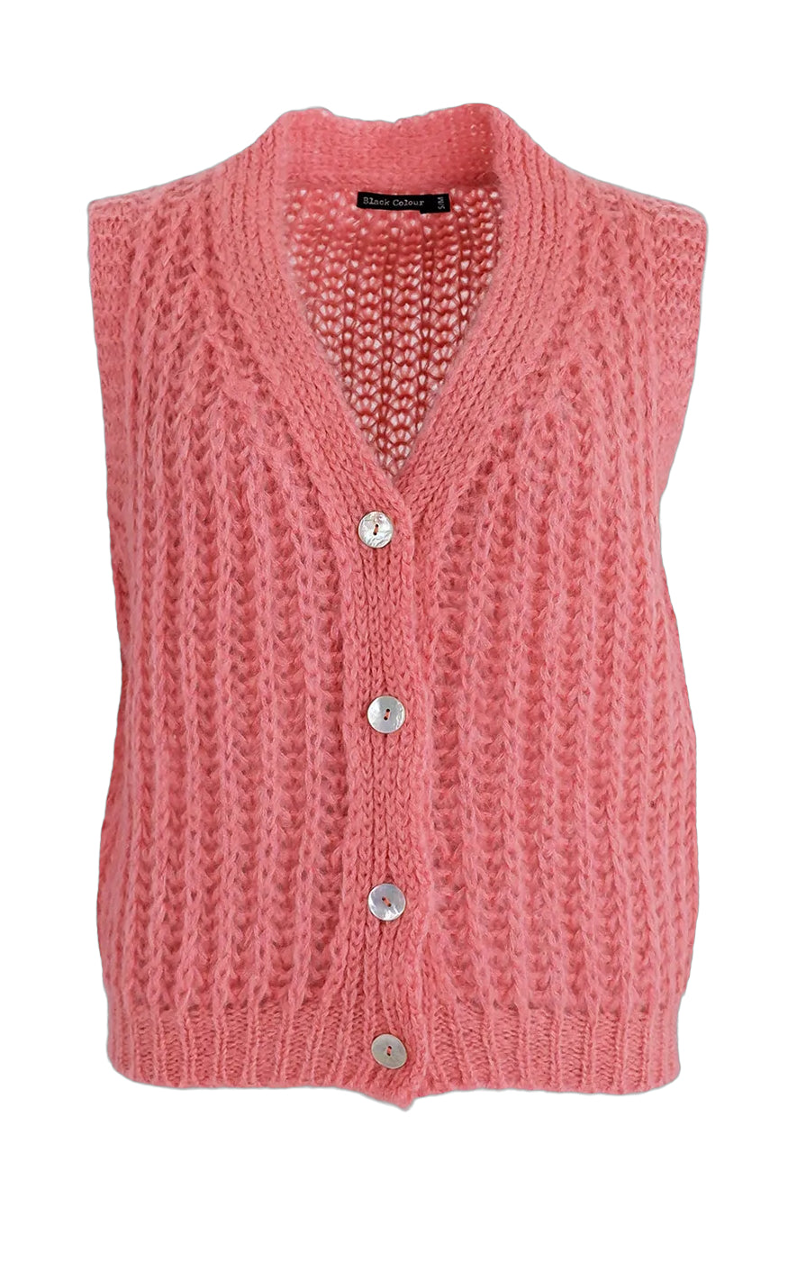Black Colour Vest - Casey - Candy Coral