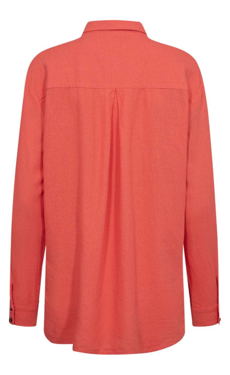 Freequent Skjorte - Lava Simple - Hot Coral