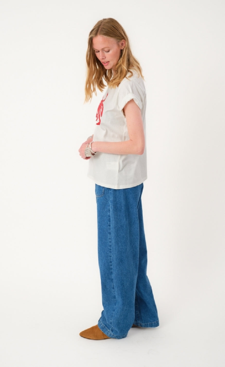 Lollys Laundry T-shirt - Roma LL Crab - White