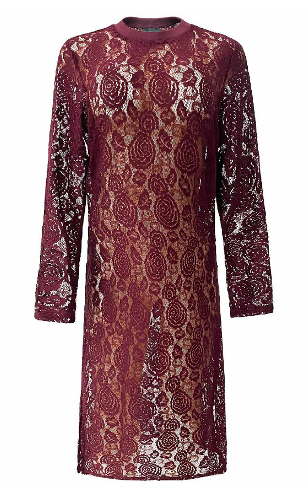 Liberte Kjole - Lacy - Bordeaux Lace
