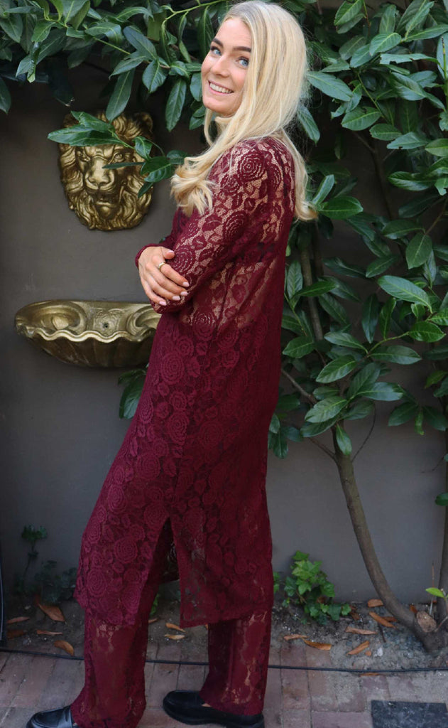 Liberte Kjole - Lacy - Bordeaux Lace