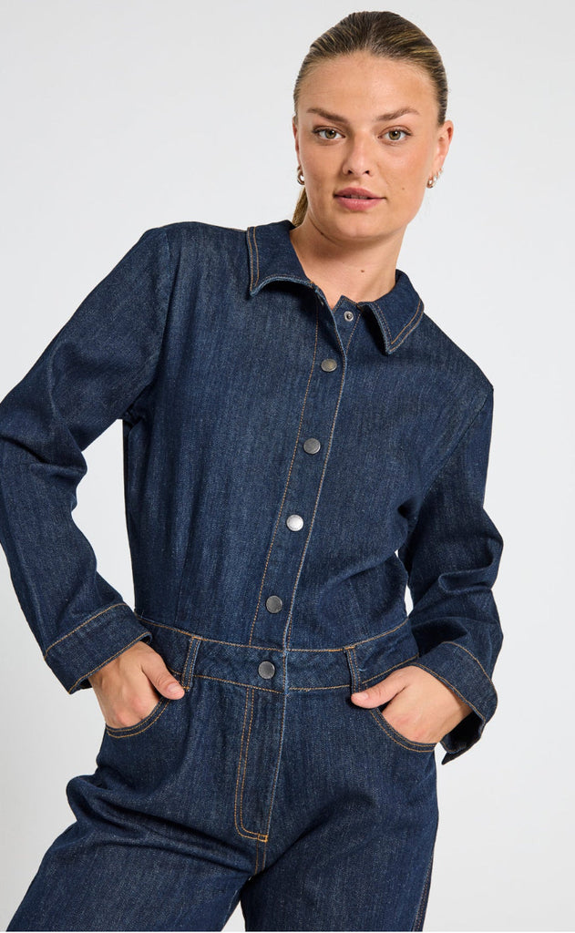 Freequent Jumpsuit - Filoy  - Dark Blue Denim