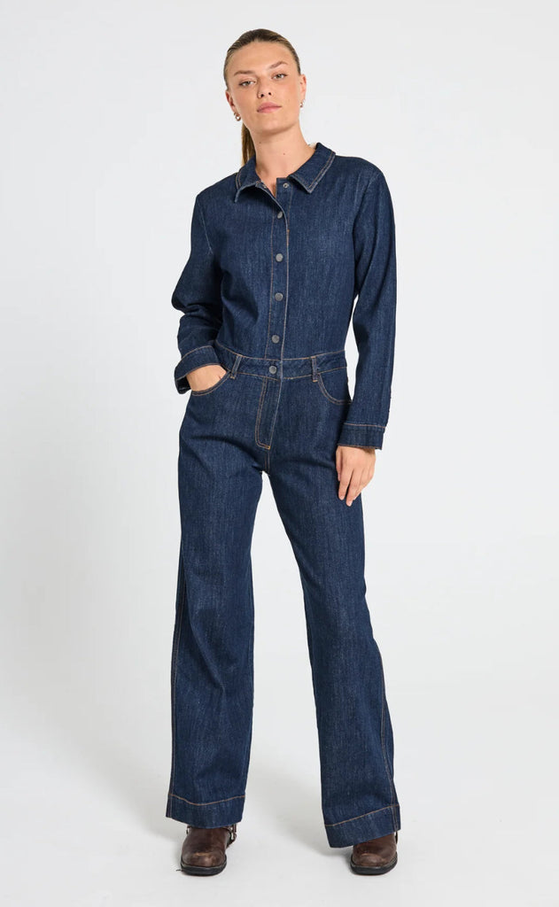 Freequent Jumpsuit - Filoy  - Dark Blue Denim