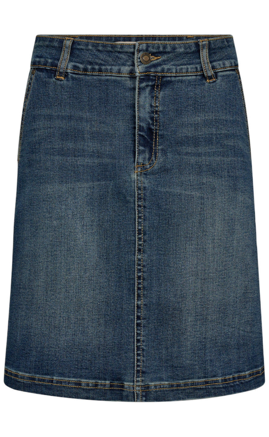 Freequent Skjørt - Harlow - Medium Blue Denim