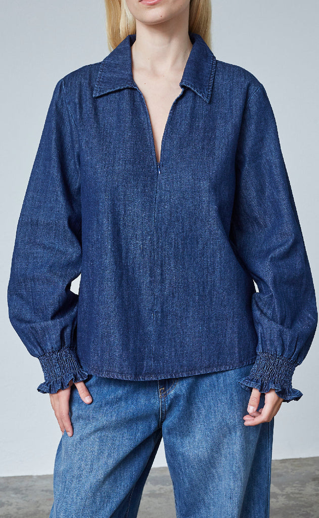 Love & Divine Bluse - Love1391 - D. Denim