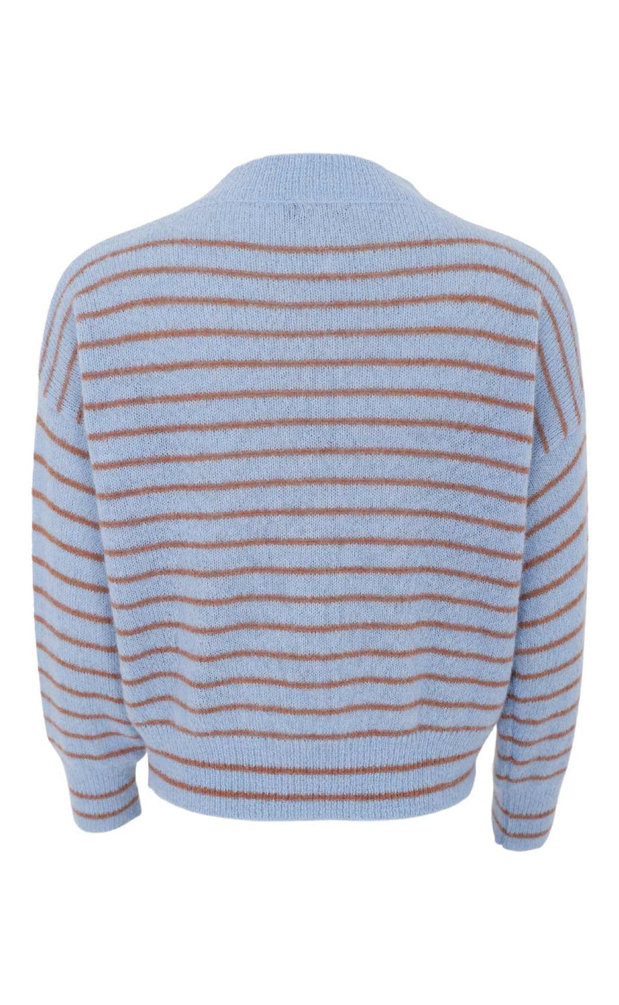 Black Colour Genser - Dell Striped - Lt. Blue