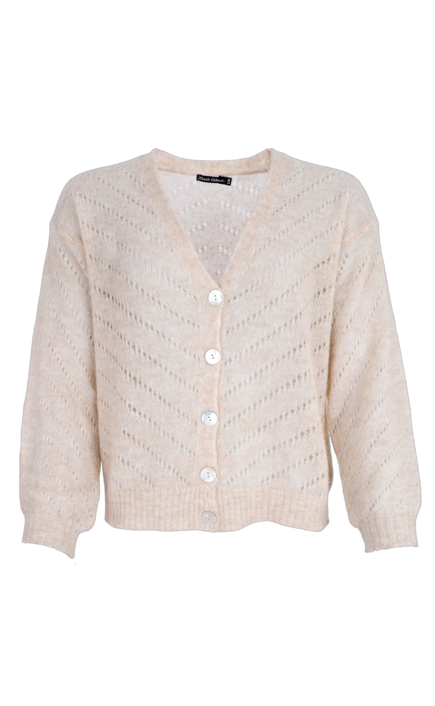 Black Colour Cardigan - Dell - Natural