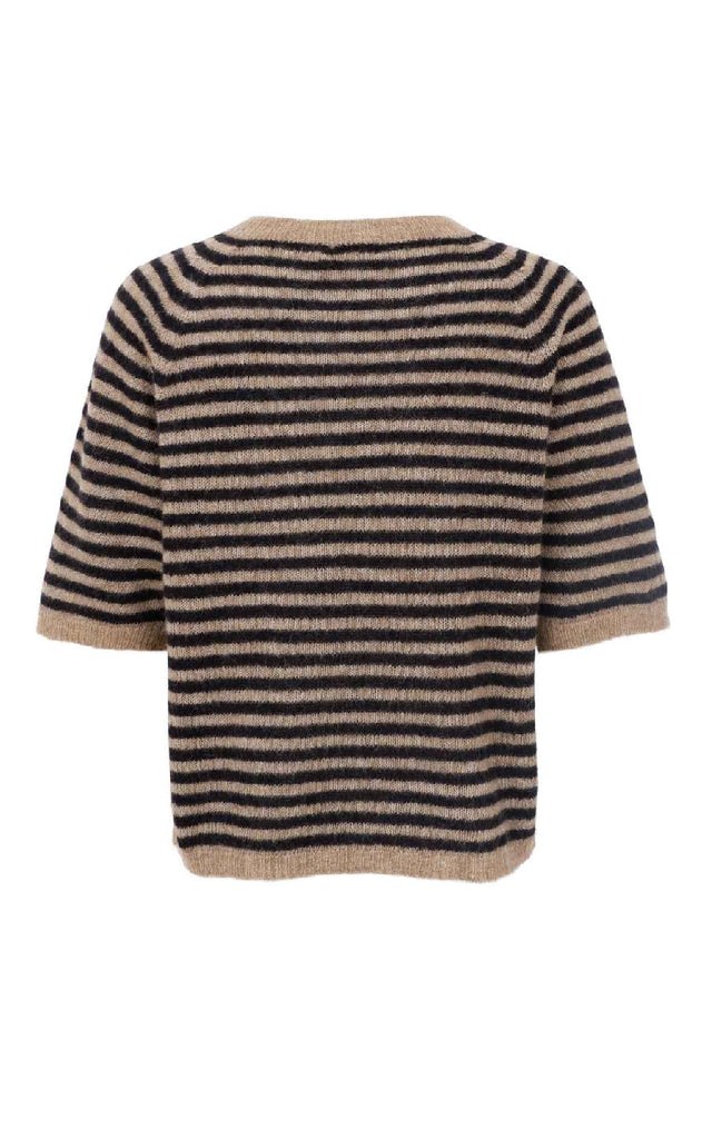 Black Colour Genser - Dell Striped - Black