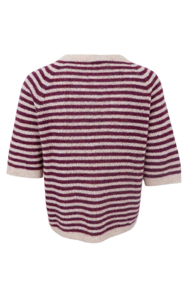 Black Colour Genser - Dell Striped - Plum
