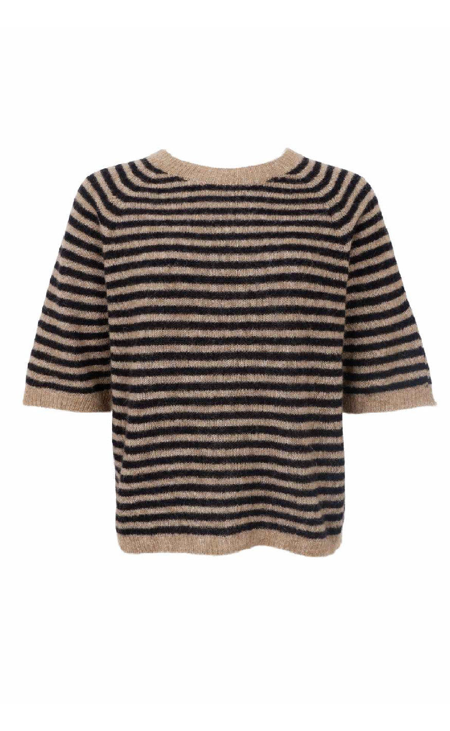 Black Colour Genser - Dell Striped - Black
