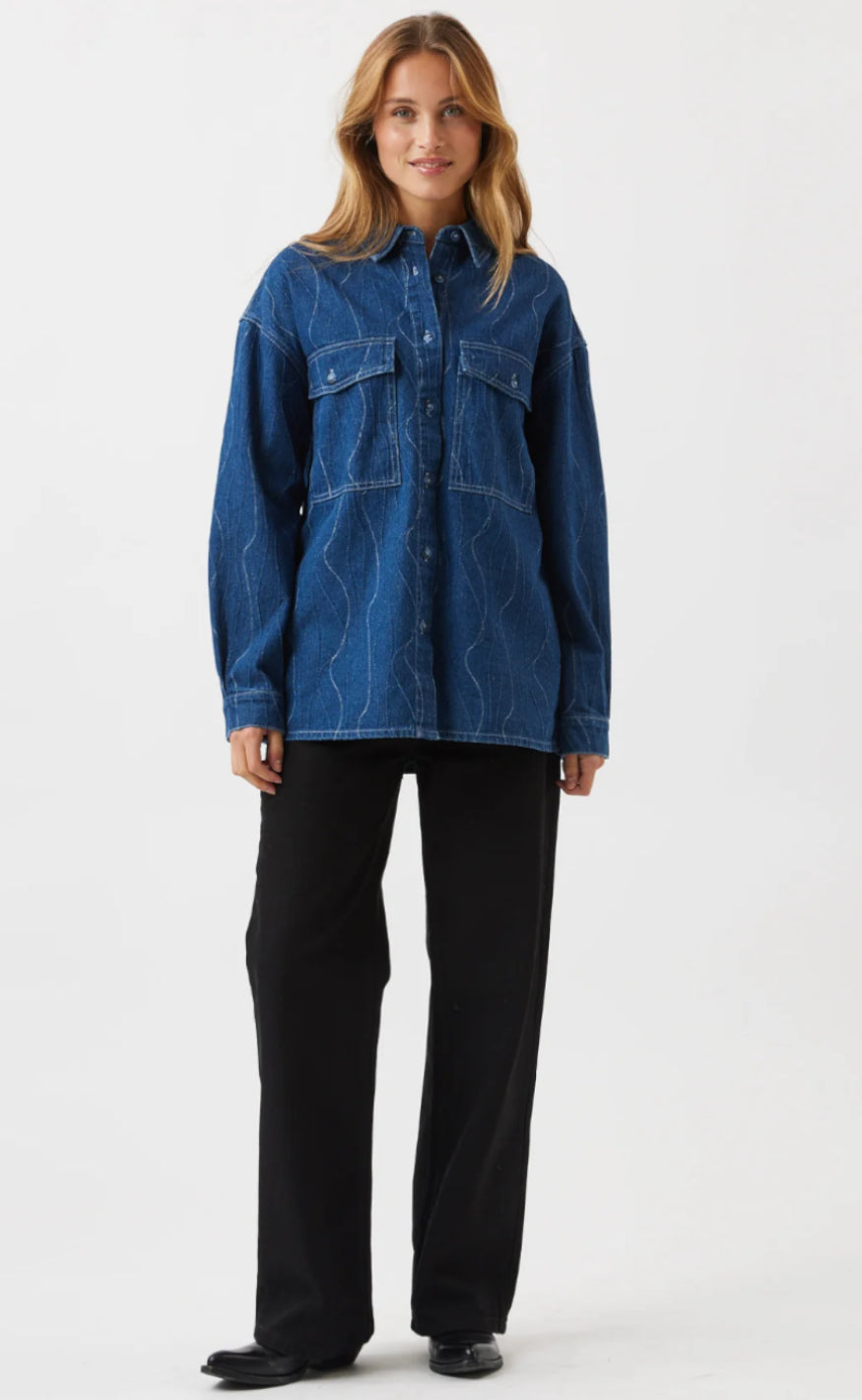 Moves Skjorte - Deninna - Medium Blue