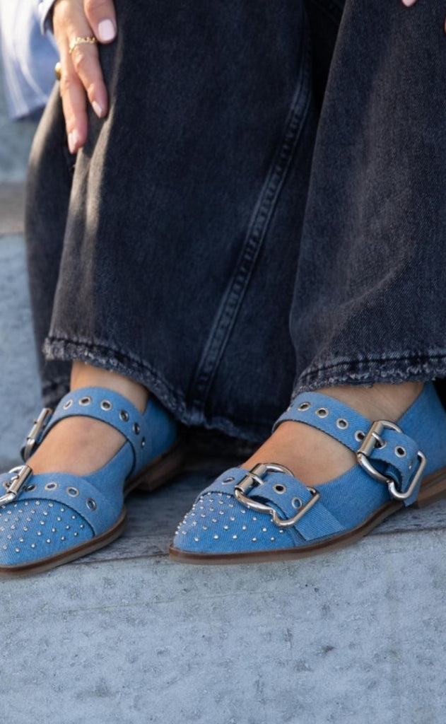 Copenhagen Shoes Ballerinaer - Future Vibes - Blue Denim