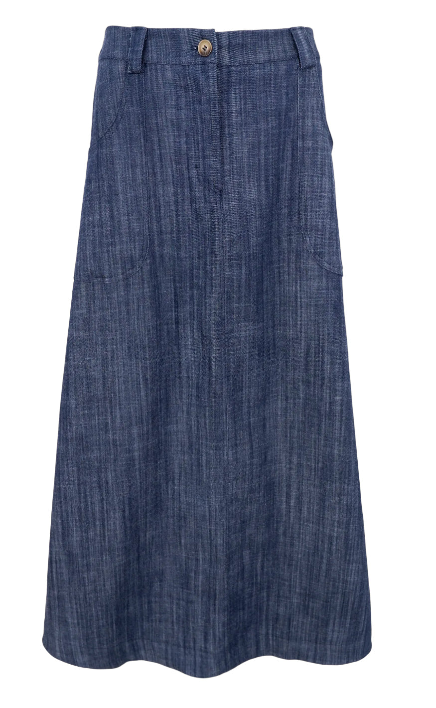 Black Colour Skjørt - Box - Navy Denim