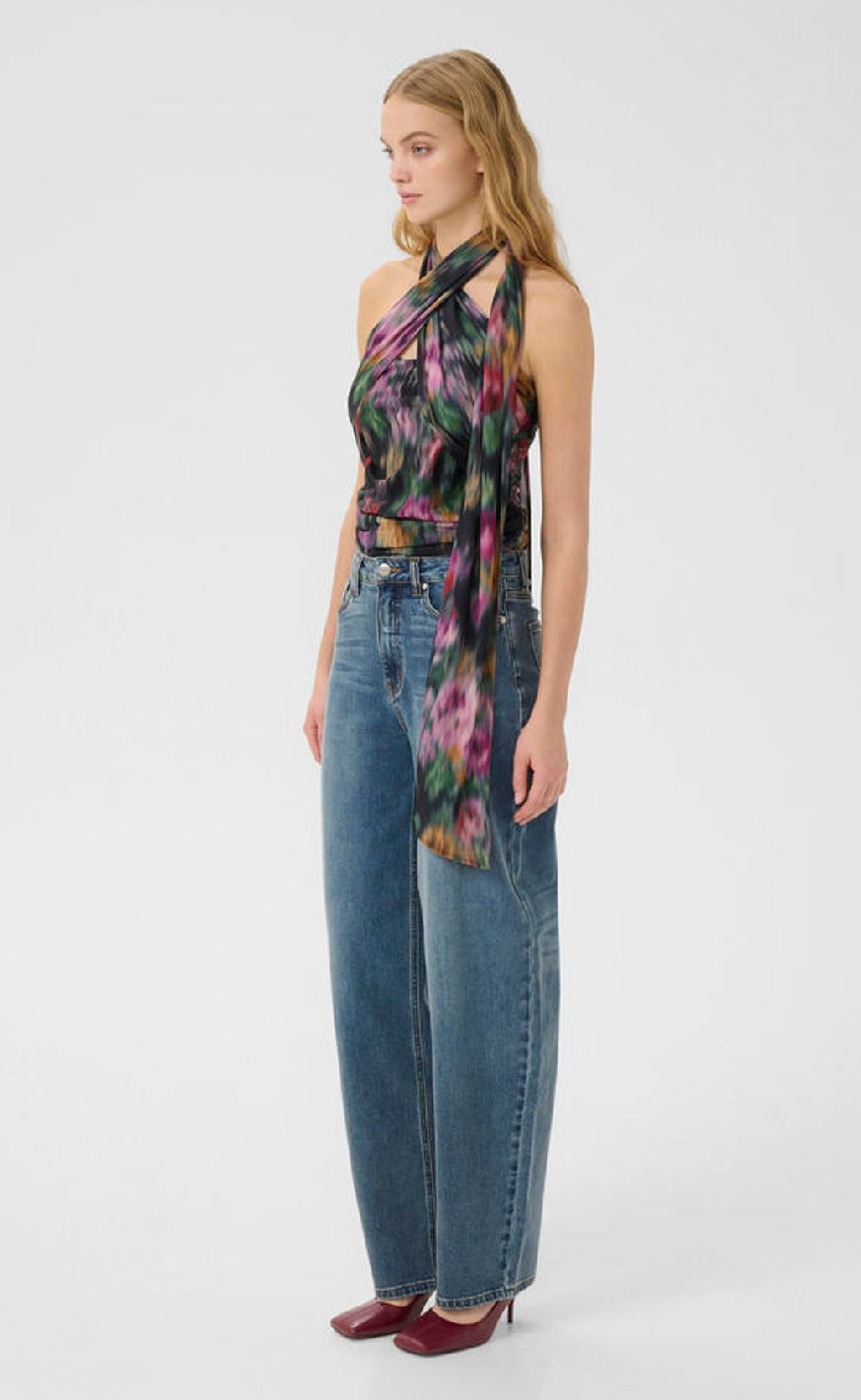 Gestuz Topp - Fadia - Red Faded Flower
