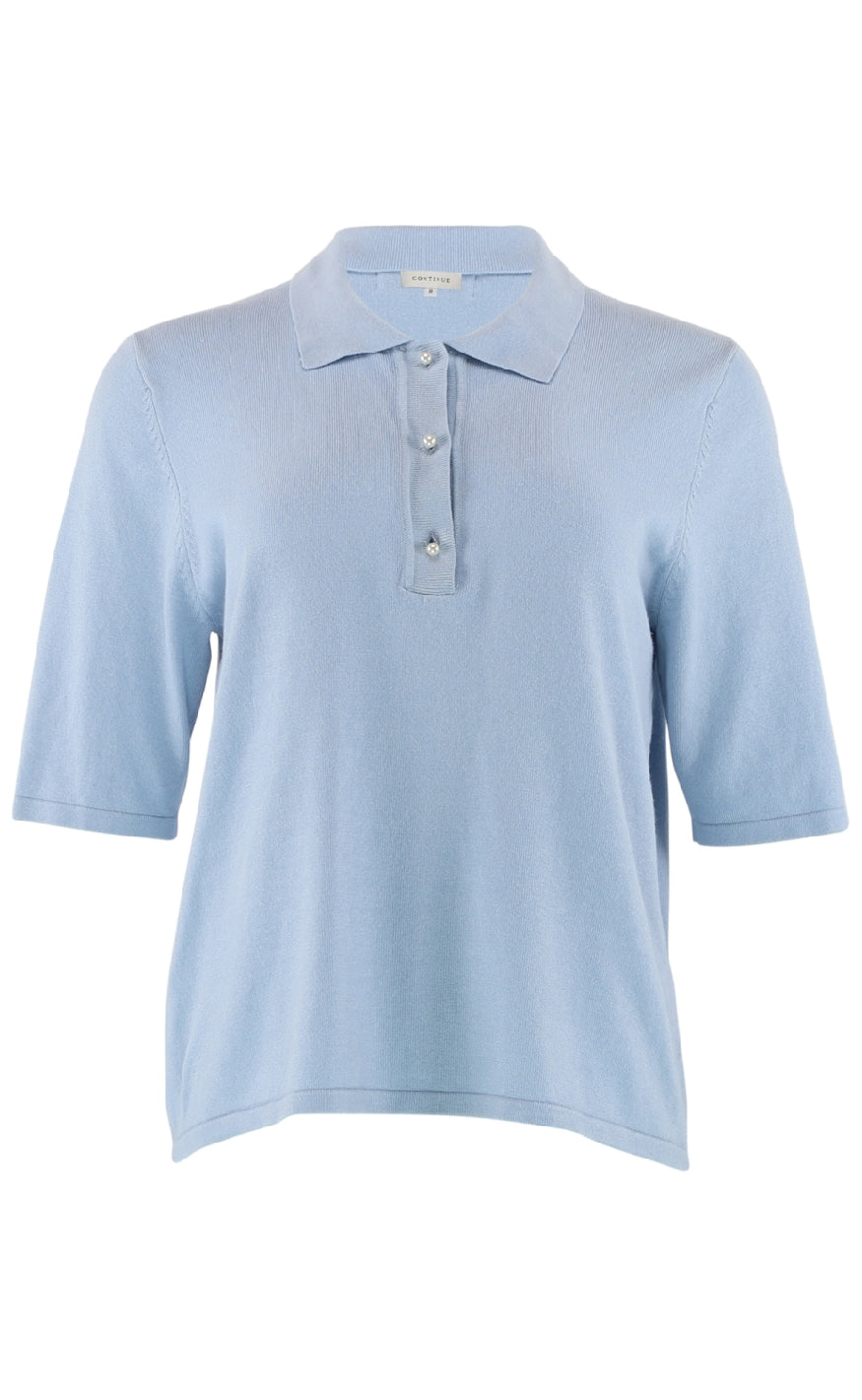 Continue Bluse - Diane Polo - Light Blue