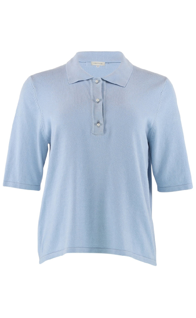 Continue Bluse - Diane Polo - Light Blue