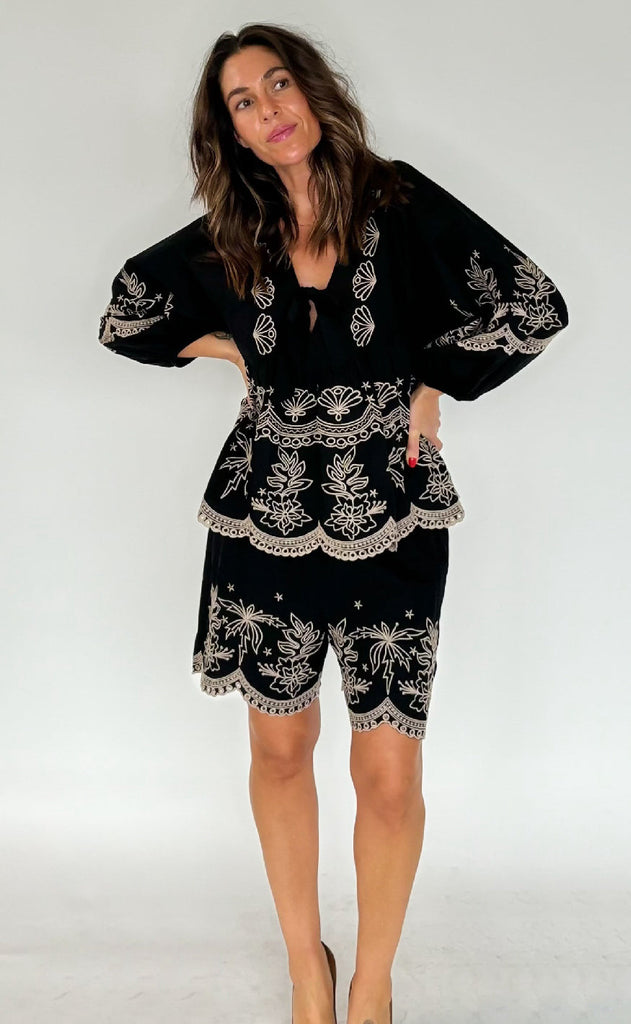 Gossia Bluse - Sofja - Black/Sand