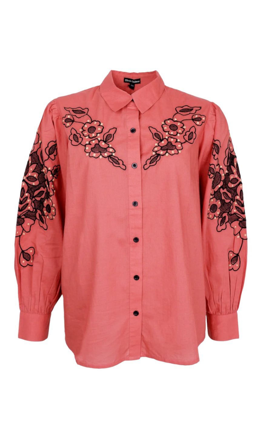 Black Colour Skjorte  - Dolly  - Marsala Rose