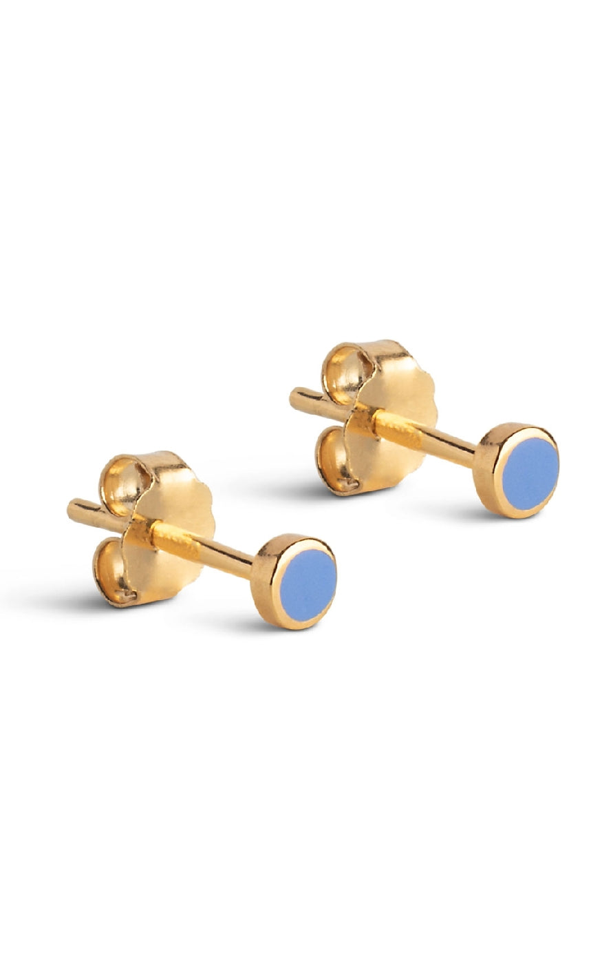 Enamel Copenhagen Øreringer - Stud Enamel Dot - Cornflower