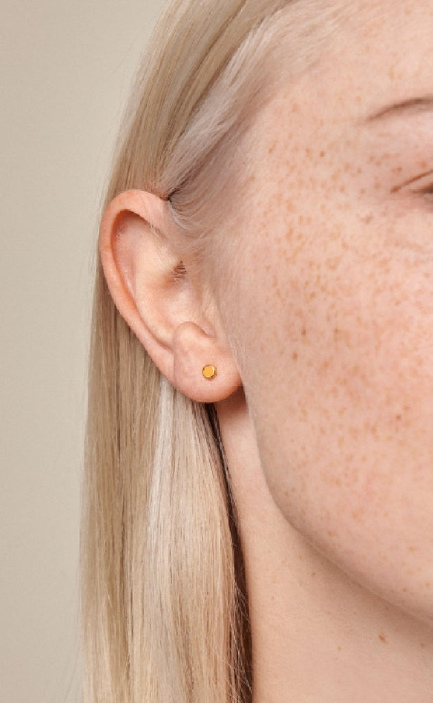 Enamel Copenhagen Øreringer - Stud Enamel Dot - Orange