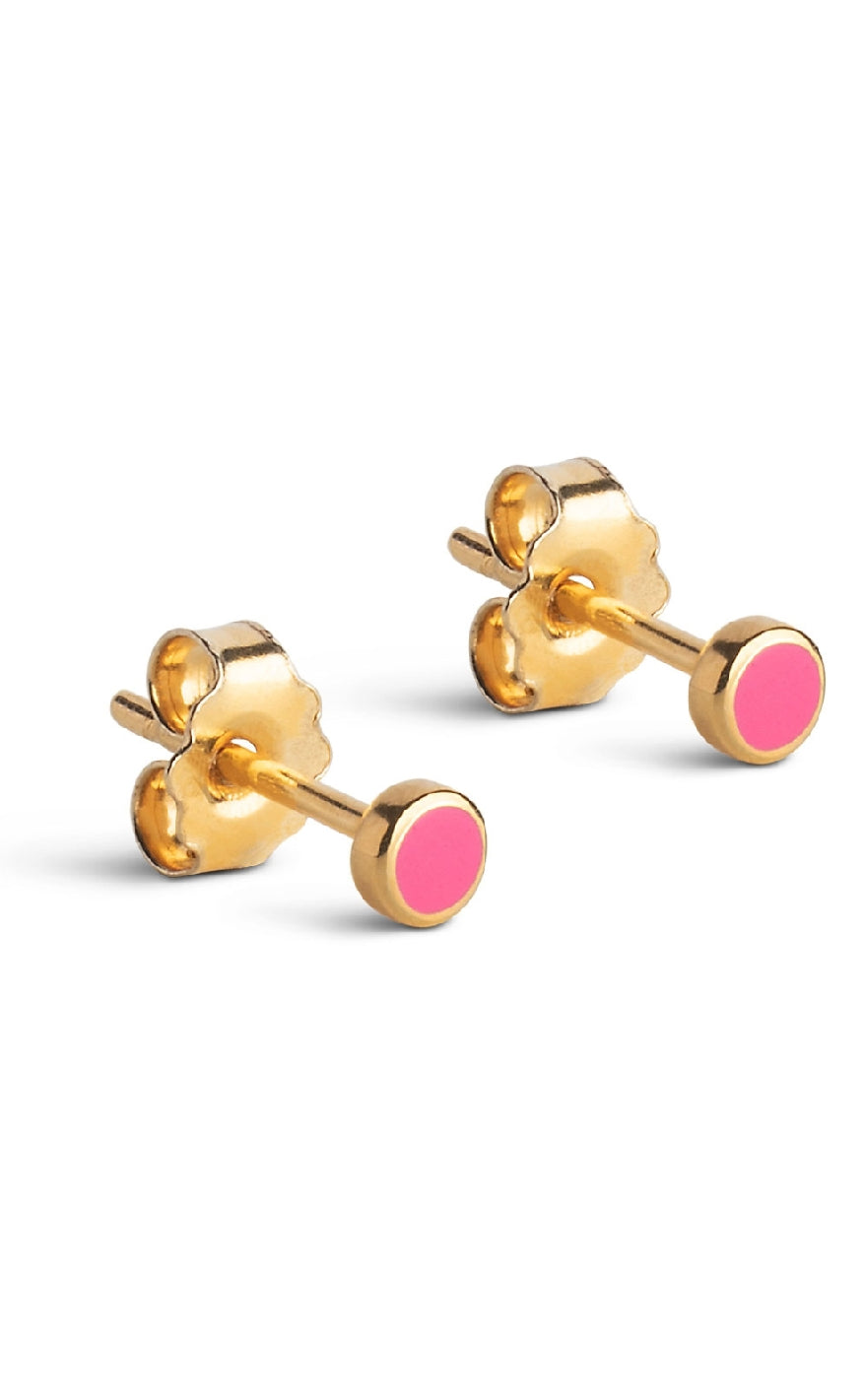Enamel Copenhagen Øreringer - Stud Enamel Dot - Pink