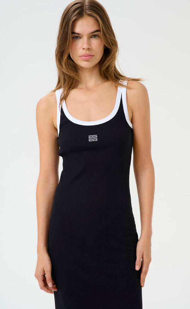 Gestuz Kjole - Drew Contrast Logo - Black