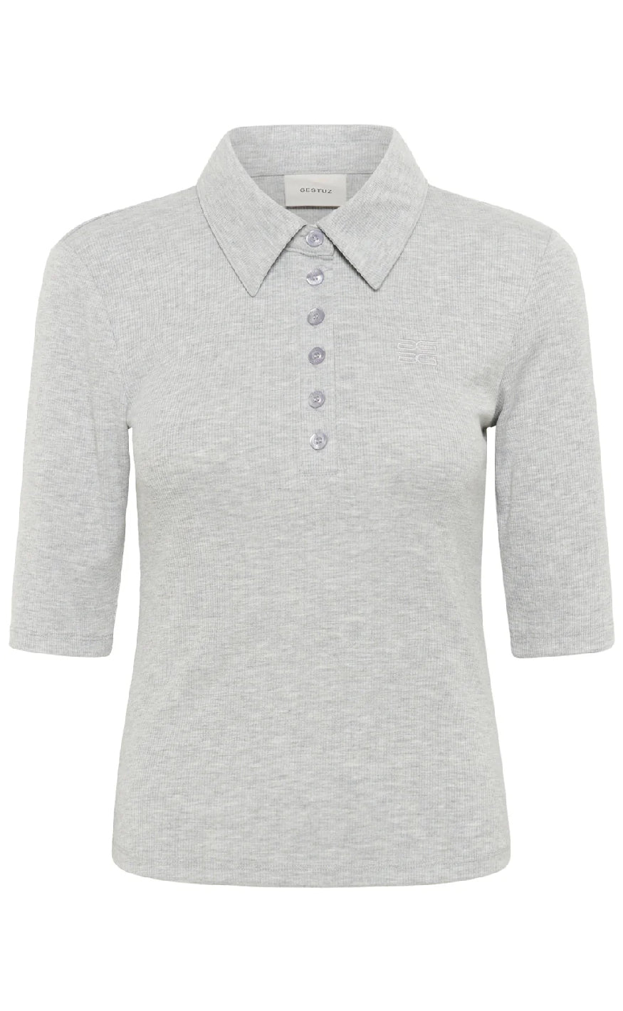 Gestuz Bluse - Drew Polo - Grey Melange
