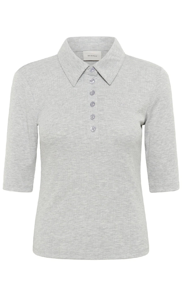 Gestuz Bluse - Drew Polo - Grey Melange