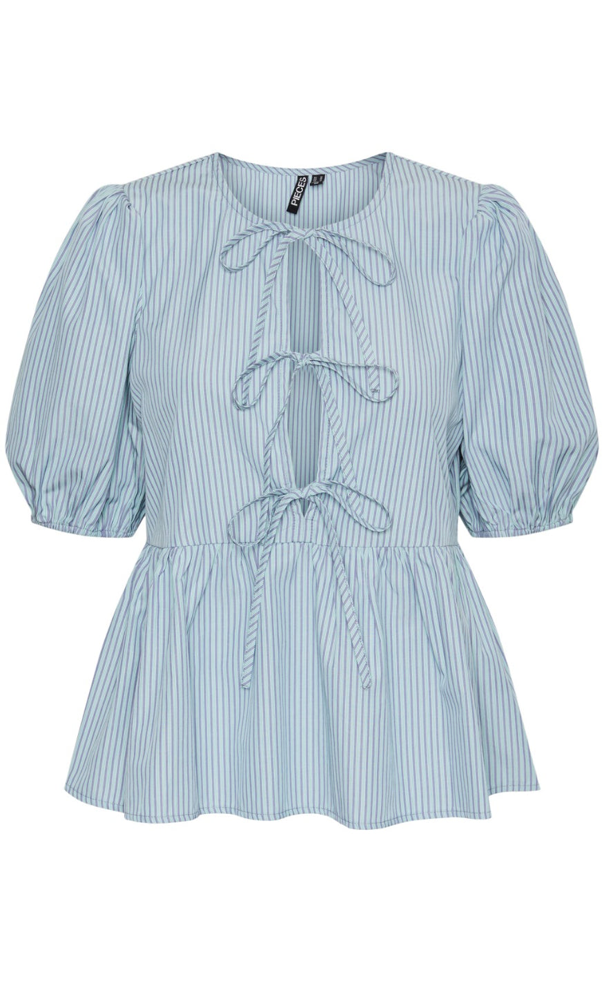 PIECES Topp - Holly Tie - Dusty Mint