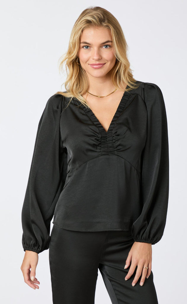 Neo Noir Bluse - Istana Heavy Sateen - Black