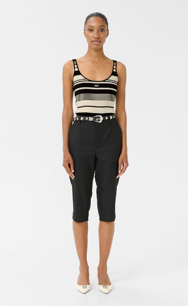 Gestuz Topp - Stela - Black/Birch striped