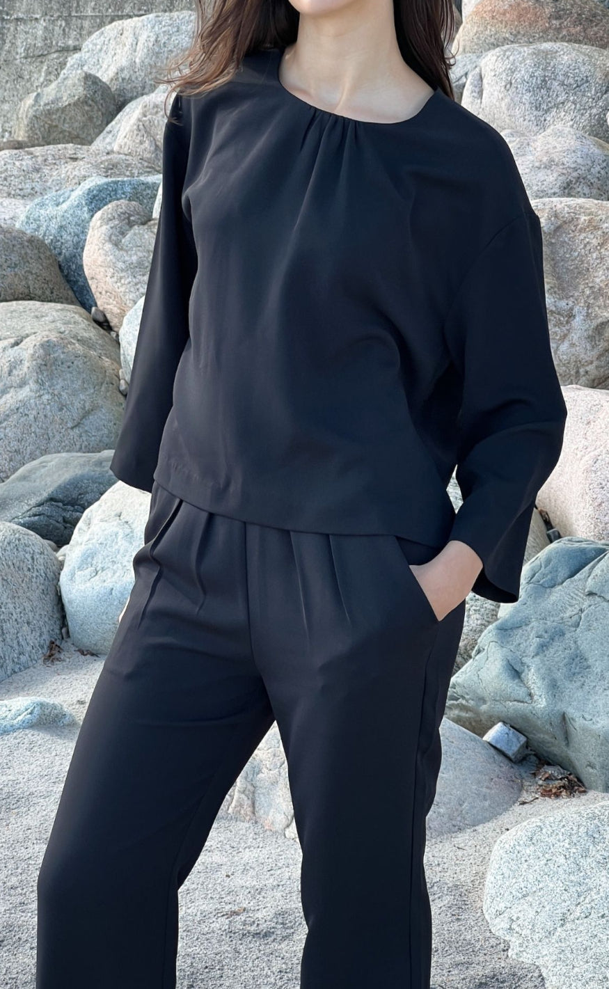 Neo Noir Bluse - Elio - Black