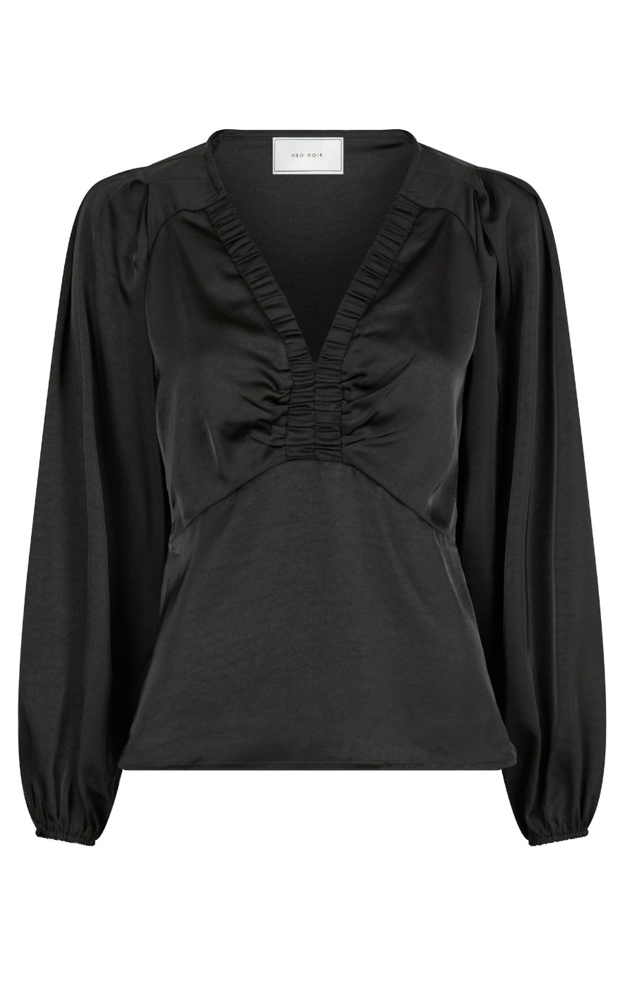 Neo Noir Bluse - Istana Heavy Sateen - Black