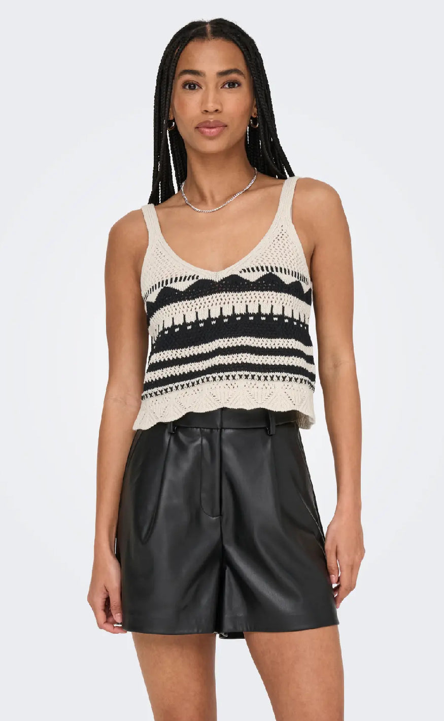 ONLY Topp - Merida Life - Ecru Black