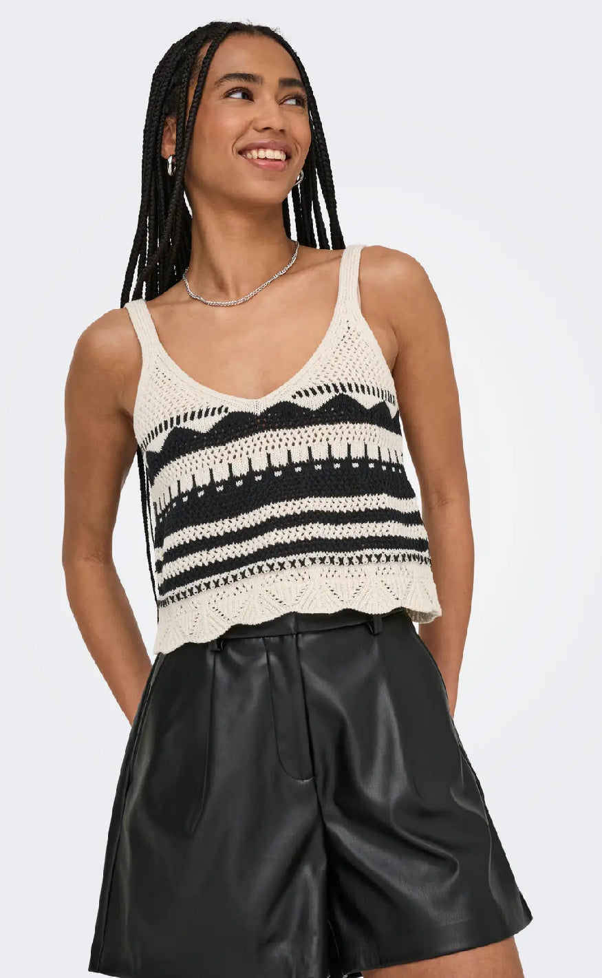 ONLY Topp - Merida Life - Ecru Black