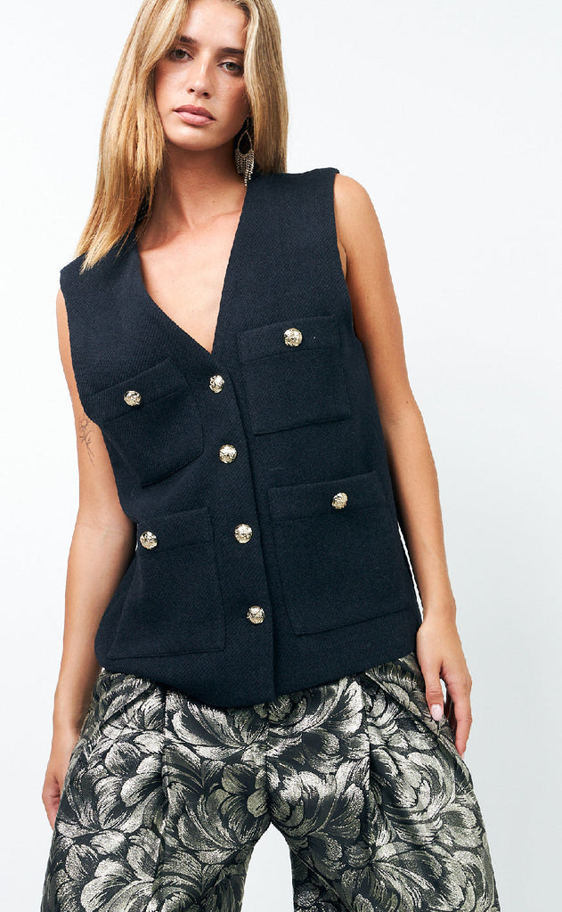 Lollys Laundry Vest - Edel - Dark Navy