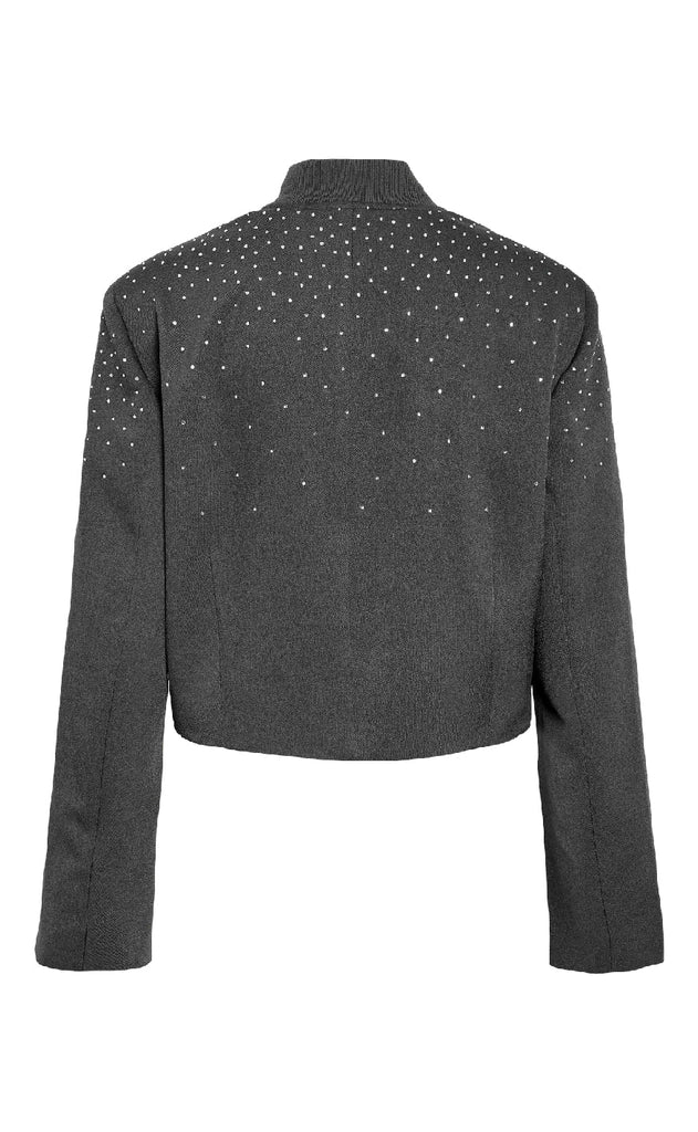 Noisy May Jakke - Ellie Rhinestone - Dark Grey Melange