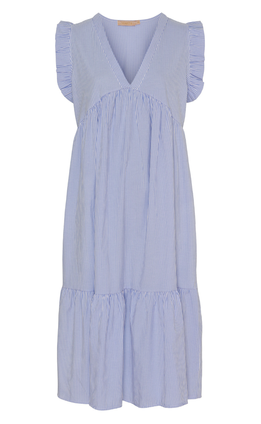 Marta Du Chateau Kjole - 5795 Elma - Sky Blue Stripe