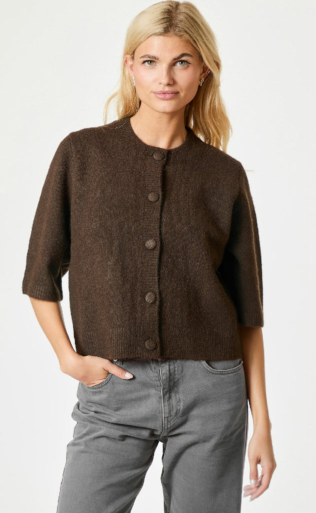 Neo Noir Cardigan - Elmira - Chocolate Brown