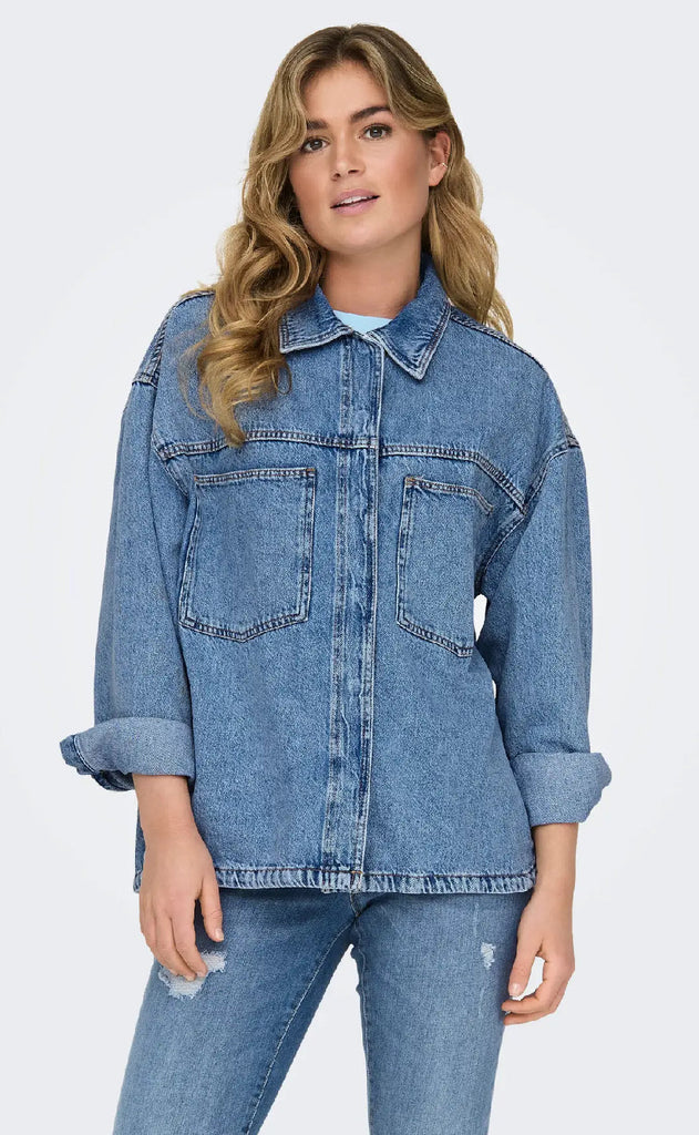 ONLY Skjorte - Emmie - Light Blue Denim