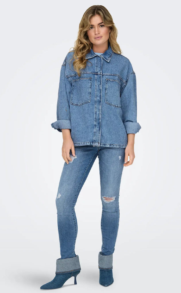 ONLY Skjorte - Emmie - Light Blue Denim